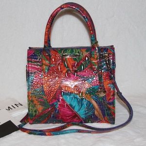 NWT BRAHMIN Small Caroline Satchel Tote Bag Tropical Lush Melbourne